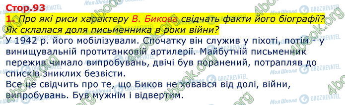 ГДЗ Зарубіжна література 7 клас сторінка Стр.93 (1)